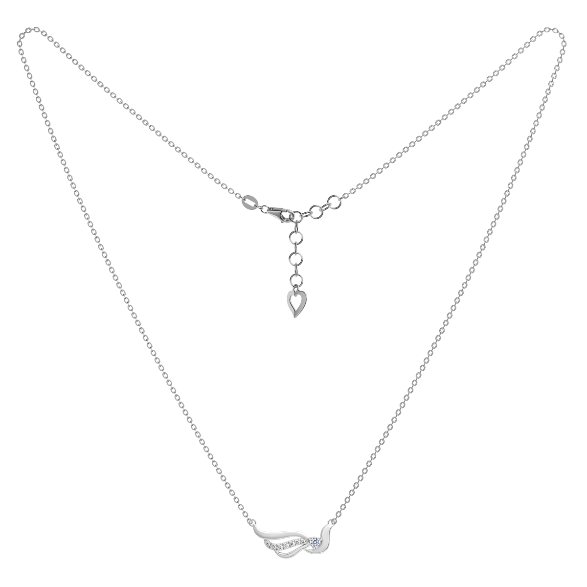 Dây liền mặt kim cương viên vàng 14K Affix