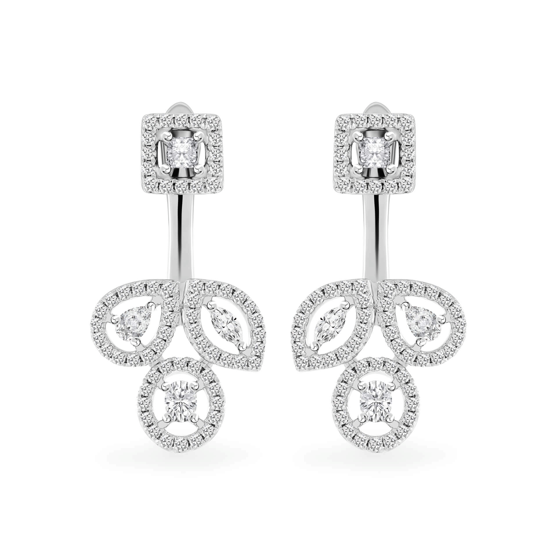 Hoa tai kim cương viên vàng 18K Jena A393 TD