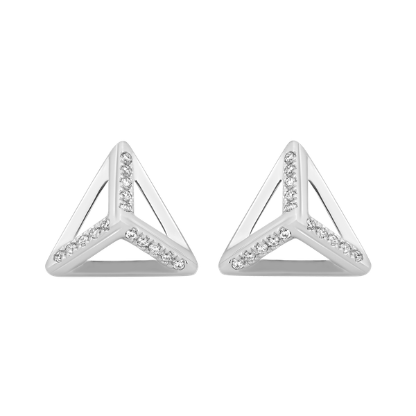 Hoa tai kim cương viên vàng 14K Peaking V2