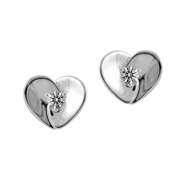 Hoa tai kim cương vàng 14K Loving Heart 5p