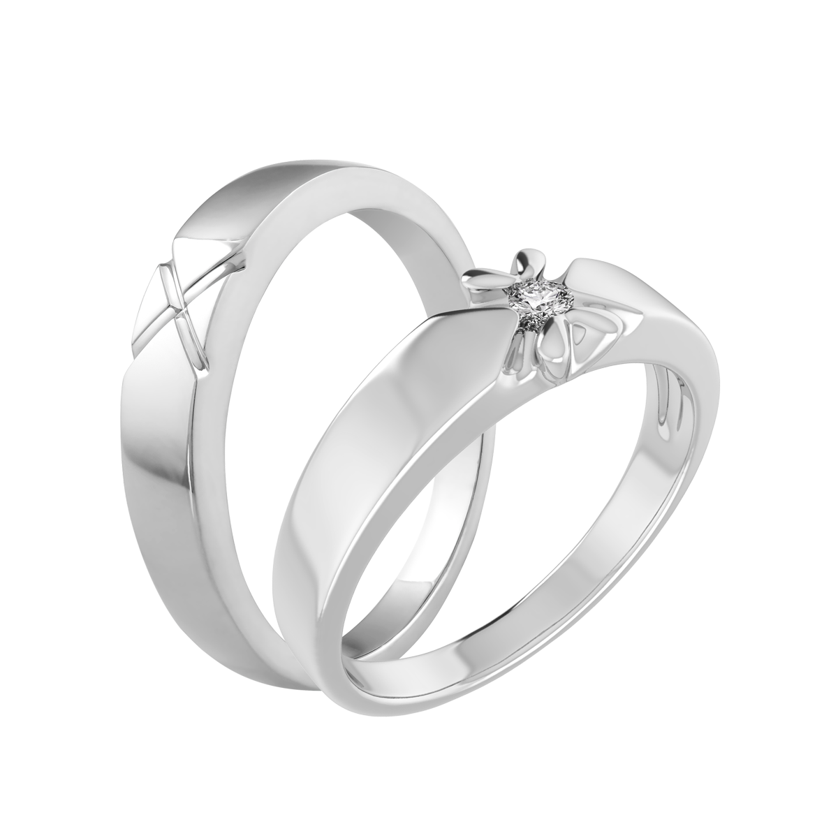 Nhẫn cưới nữ kim cương vàng 14K Astera 5p F