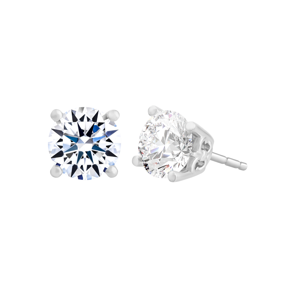 Hoa tai đính đá CZ vàng 14K Frity 1CT