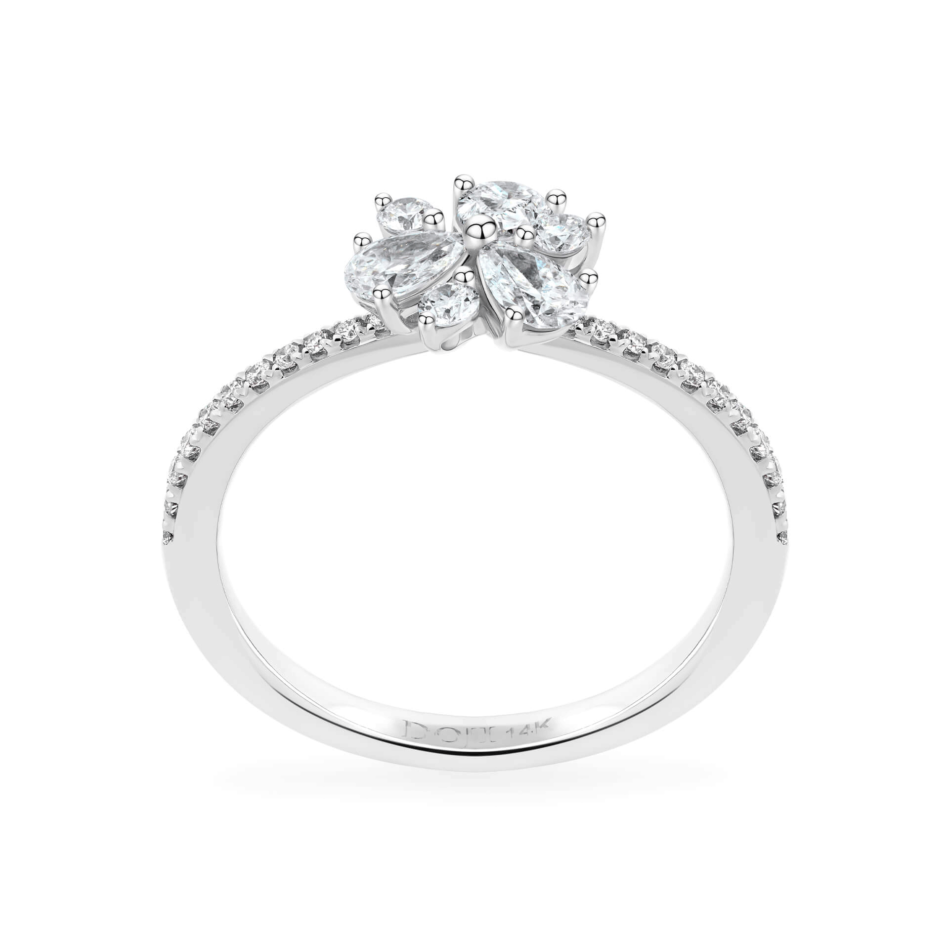 Nhẫn nữ kim cương viên vàng 14K Jena A128 TD