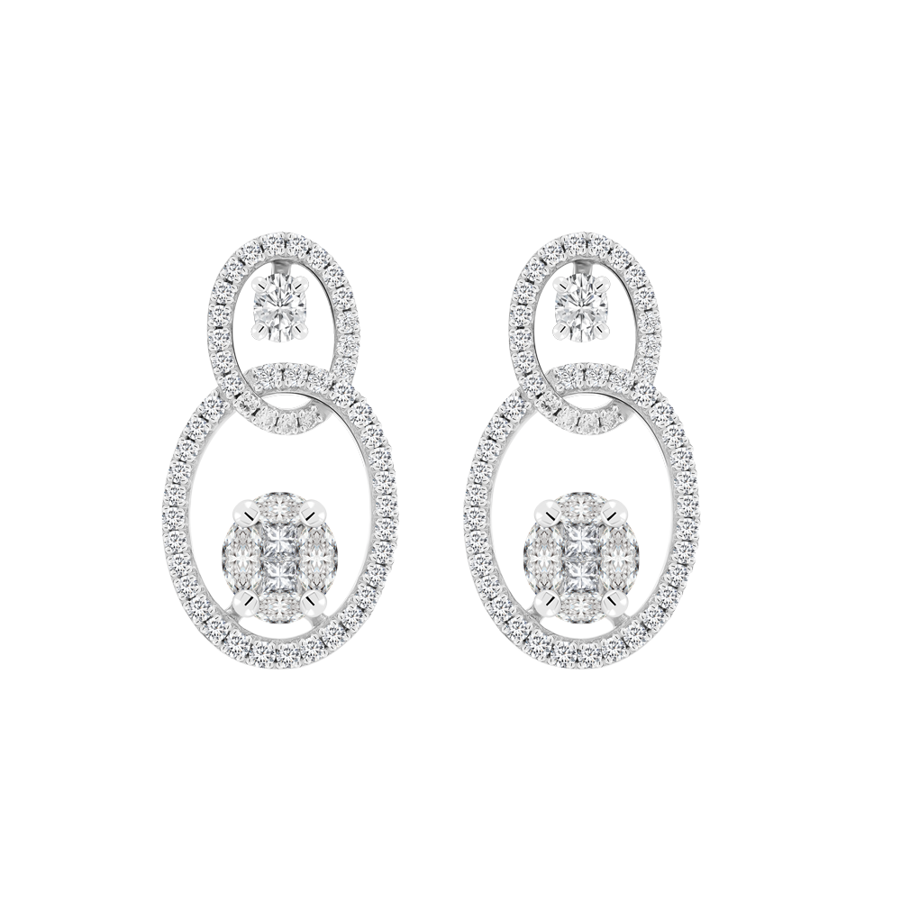 Hoa tai kim cương viên vàng 18K Jena A330 TD