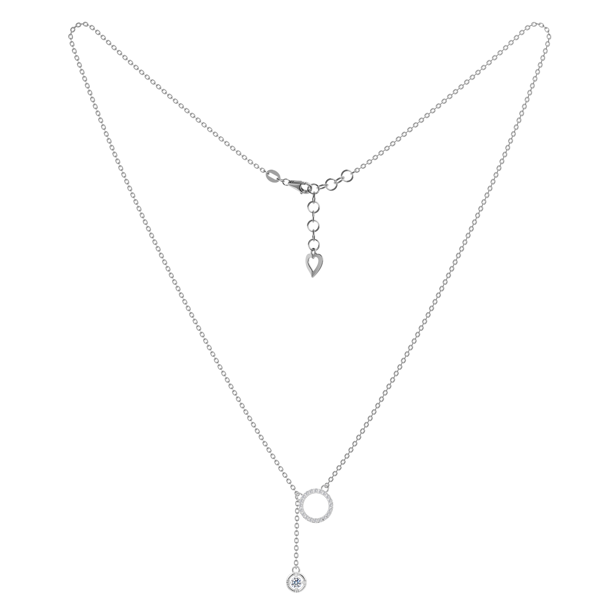 Dây liền mặt kim cương viên vàng 14K Cirlia TD