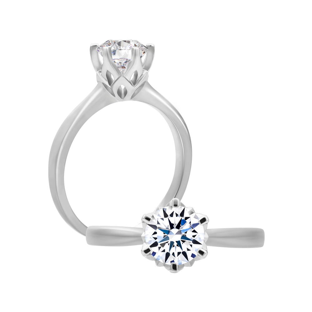 Ổ nhẫn nữ đính đá CZ vàng 14K Allurial 1CT