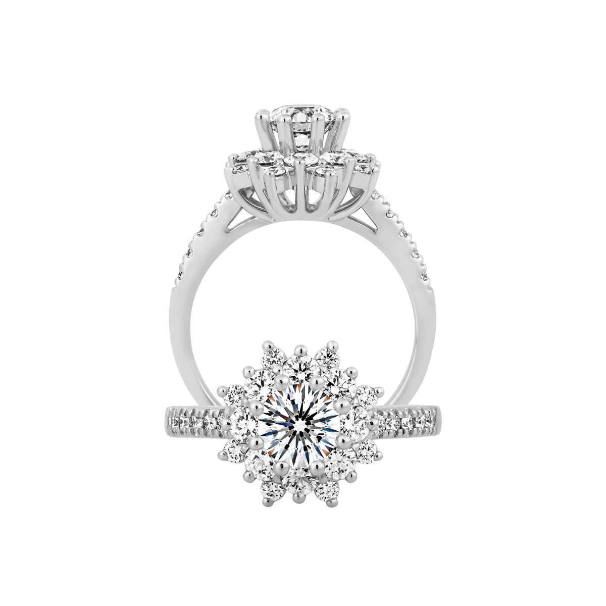 Nhẫn nữ kim cương tấm vàng 14K Amalia N 1CT