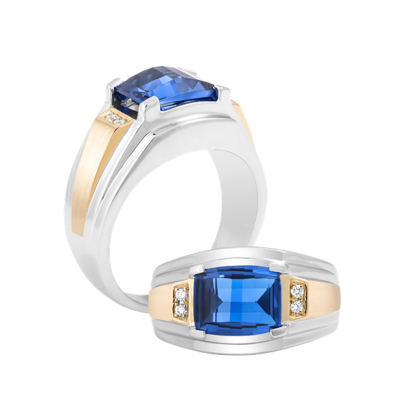 Nhẫn nam kim cương tấm vàng 14K Hemera S.SAP WY