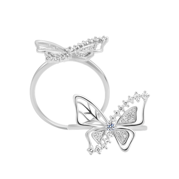 Nhẫn nữ kim cương viên vàng 14K Lightly Butterfly