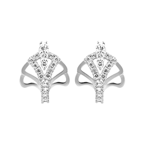 Hoa tai kim cương viên vàng 14K Nicky