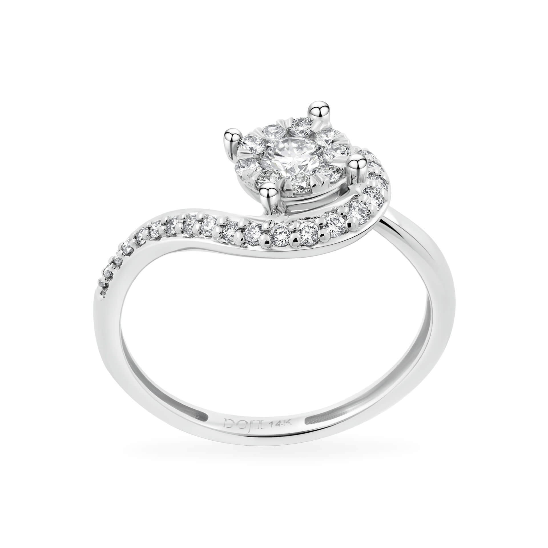 Nhẫn nữ kim cương viên vàng 14K Outgoing TD