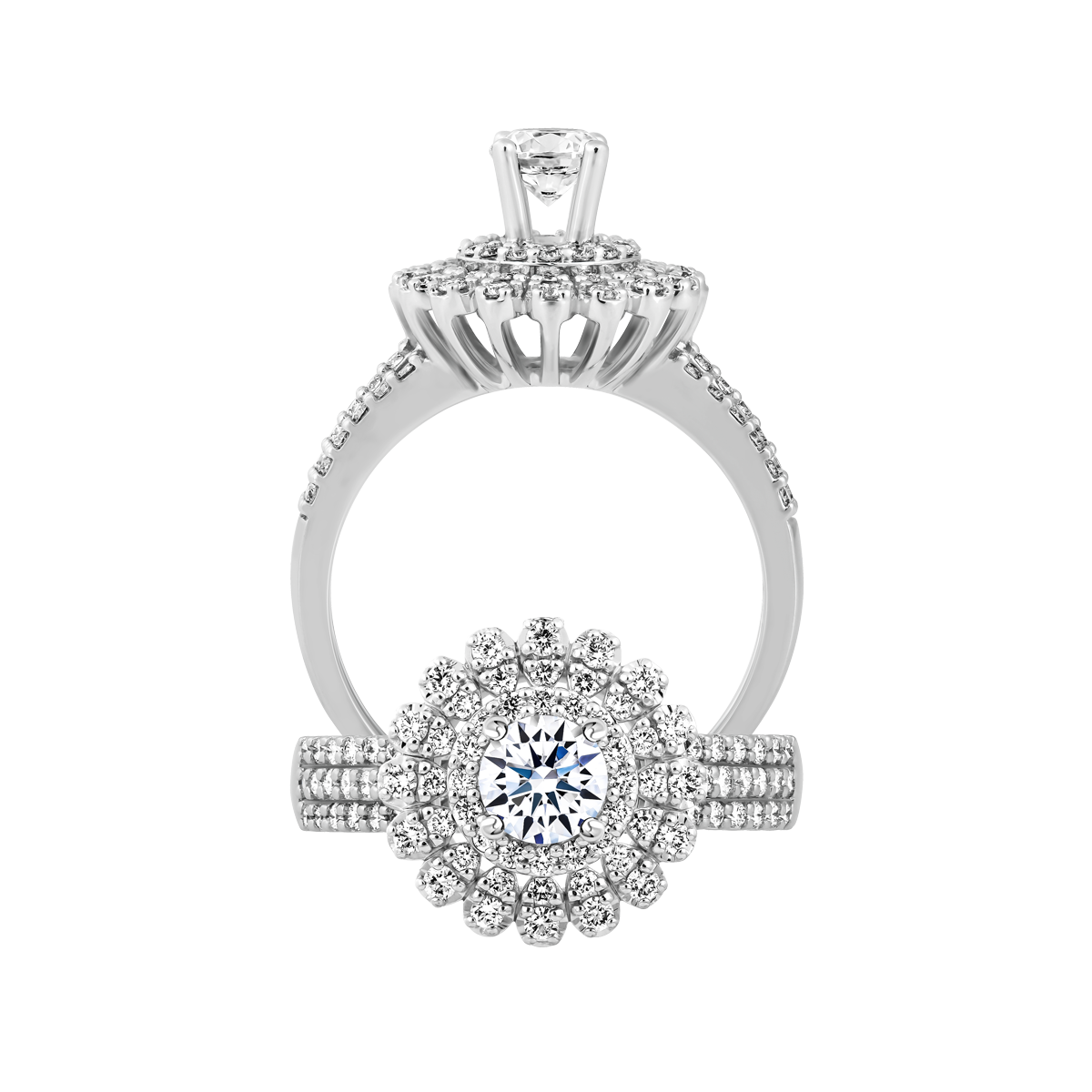 Nhẫn nữ kim cương tấm vàng 14K Glorious 3C