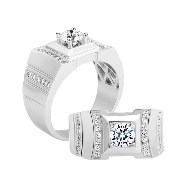 Nhẫn nam kim cương tấm vàng 14K Resilying 5C W