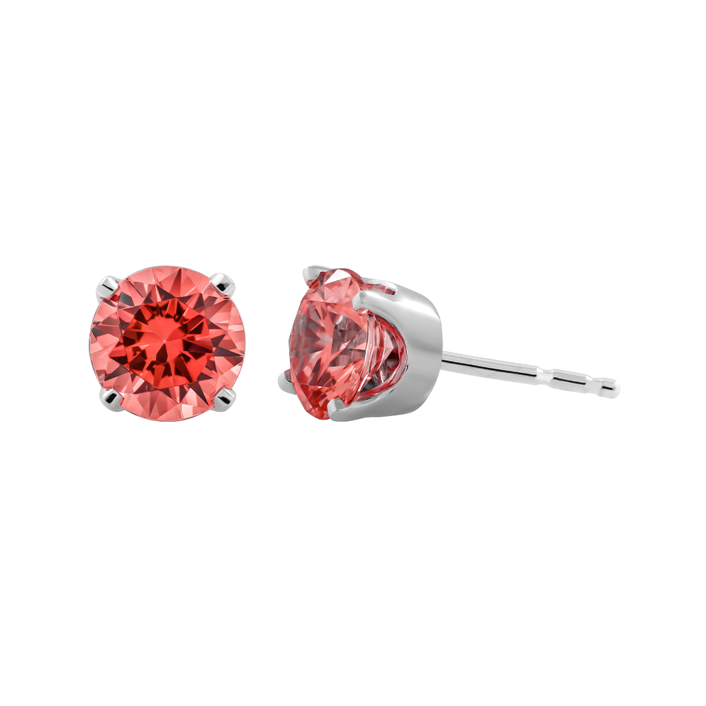 Hoa tai đính đá CZ vàng 14K Classic RED 5C