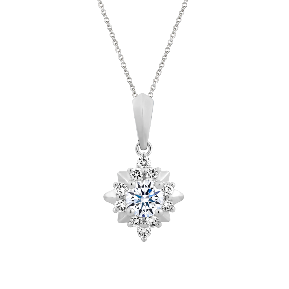 Mặt kim cương 8 Hearts & Arrows vàng 14K Misaki H&A 2C