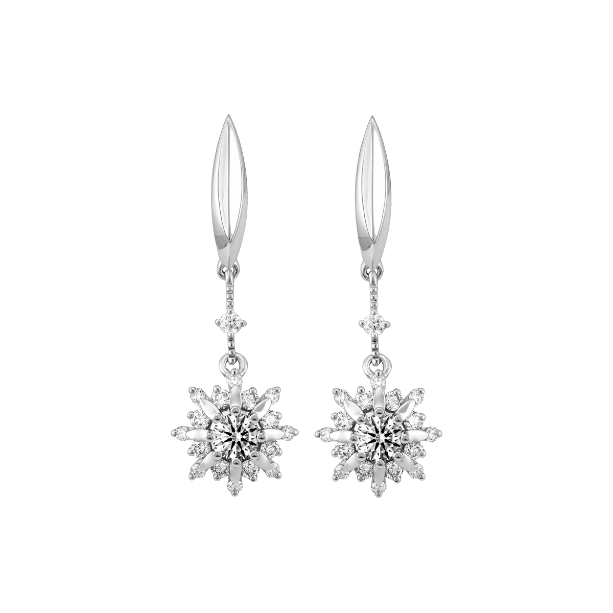 Hoa tai kim cương vàng 14K Glossy LN 10p GVER0056434