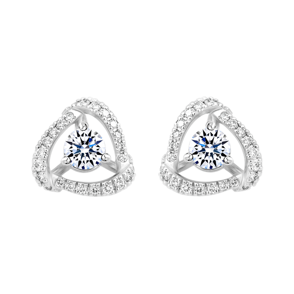 Hoa tai kim cương 8 Hearts & Arrows vàng 14K Ulani H&A 2C GVER0109531