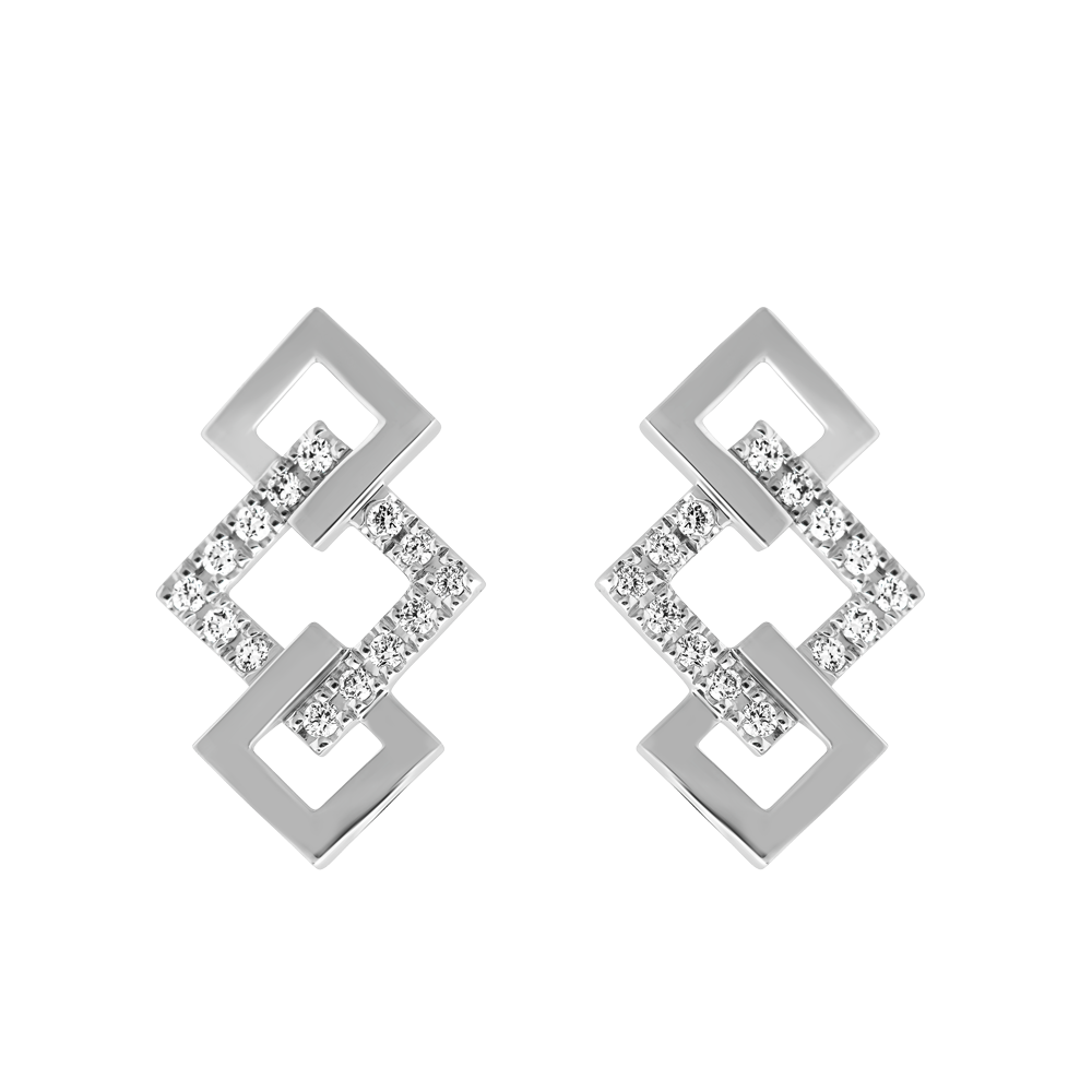 Hoa tai kim cương viên vàng 14K Truly