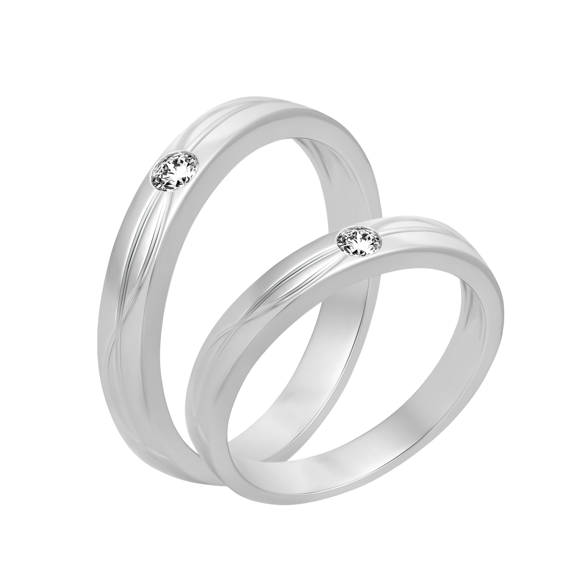 Nhẫn cưới nữ kim cương viên vàng 14K Reliance D F