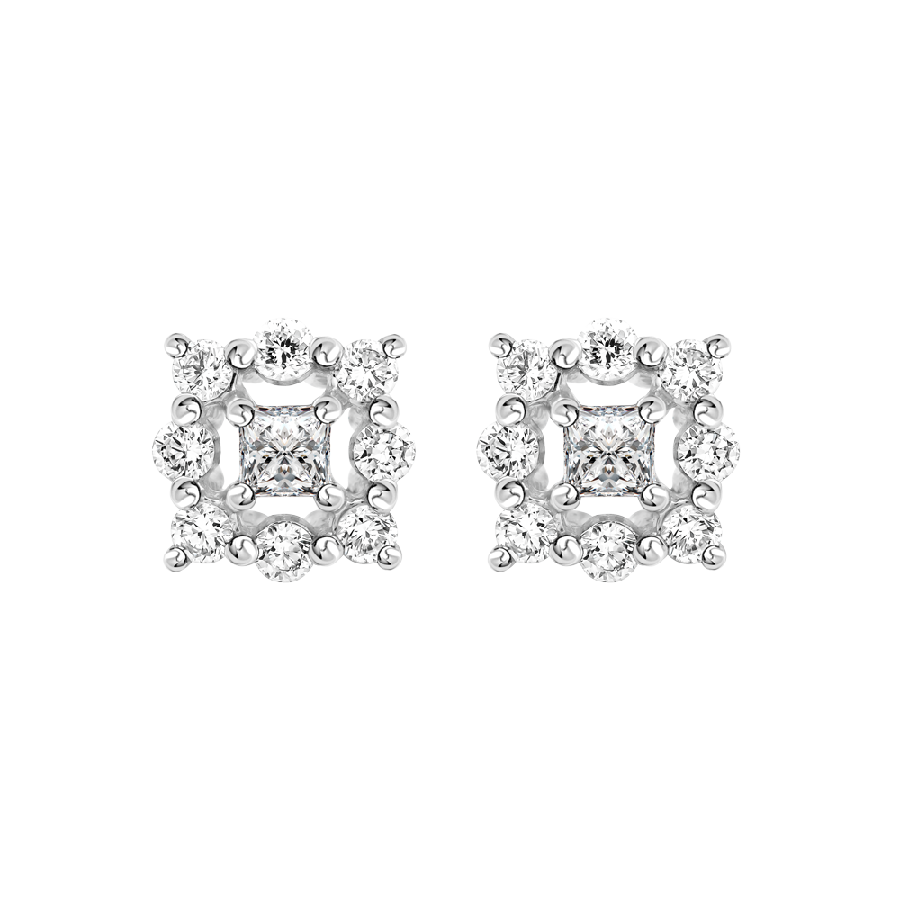 Hoa tai kim cương viên vàng 14K Jena A155 TD