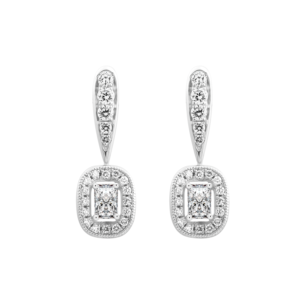 Hoa tai kim cương viên vàng 18K Jena A033 TD