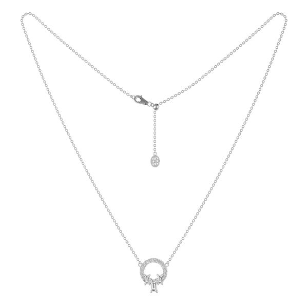 Dây liền mặt kim cương viên vàng 14K Semicircle TD