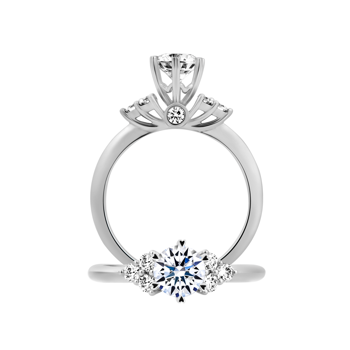 Ổ nhẫn nữ kim cương tấm vàng 14K Catherine 5C