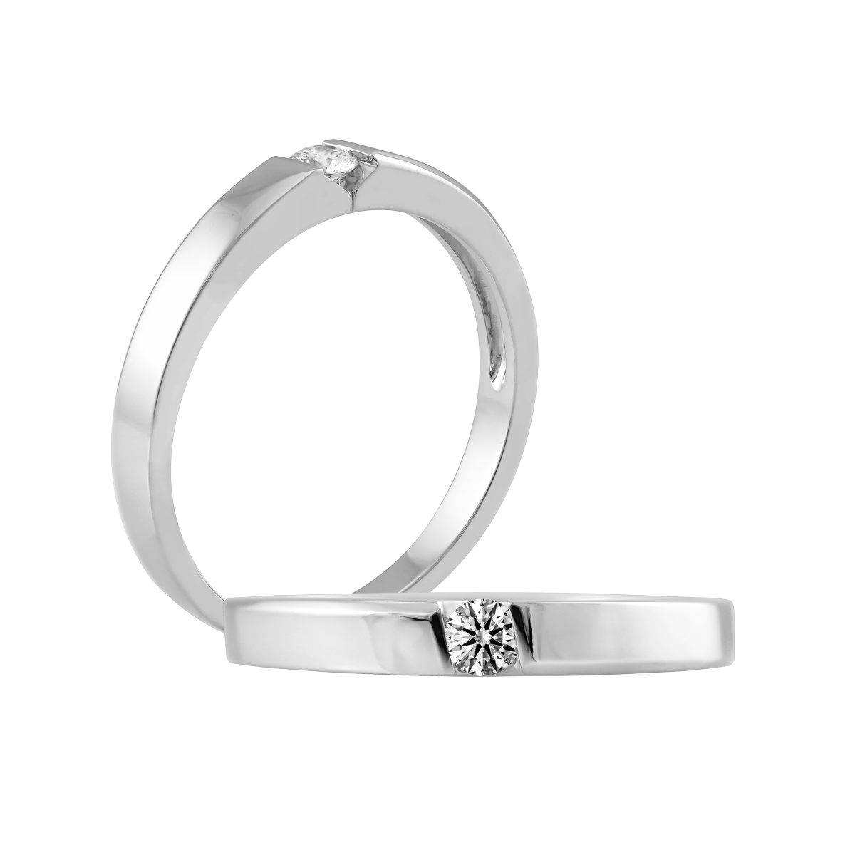 Nhẫn cưới nam kim cương vàng 14K Curled N10p M GVRG0235657