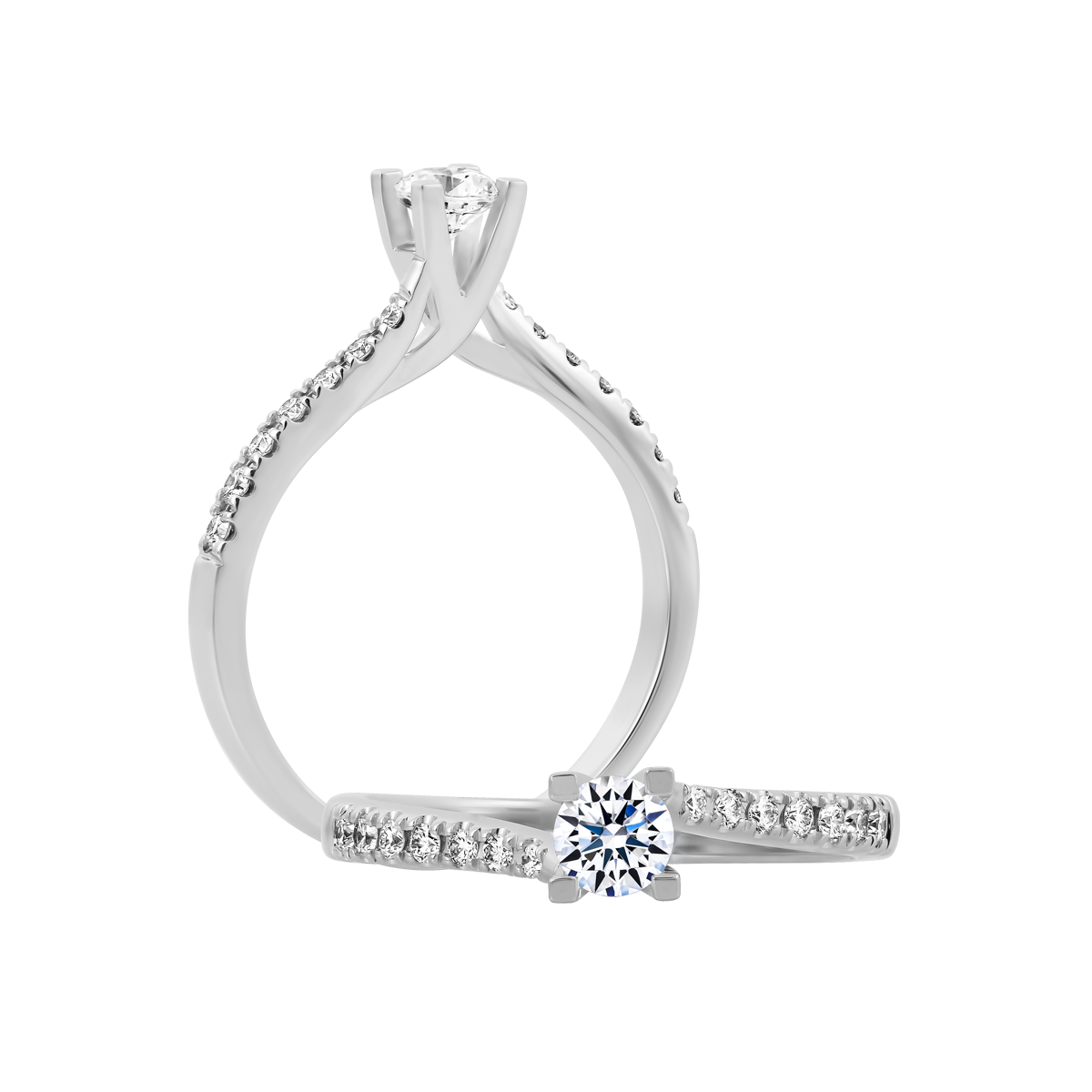 Nhẫn nữ kim cương tấm vàng 14K Enriching N 2C
