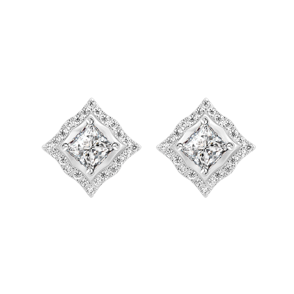 Hoa tai đính đá CZ vàng 18K Vivance PR 2C