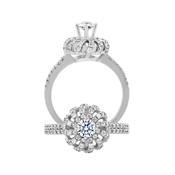 Nhẫn nữ kim cương 8 Hearts & Arrows vàng 14K Nadia N H&A 2C GVRG0251941