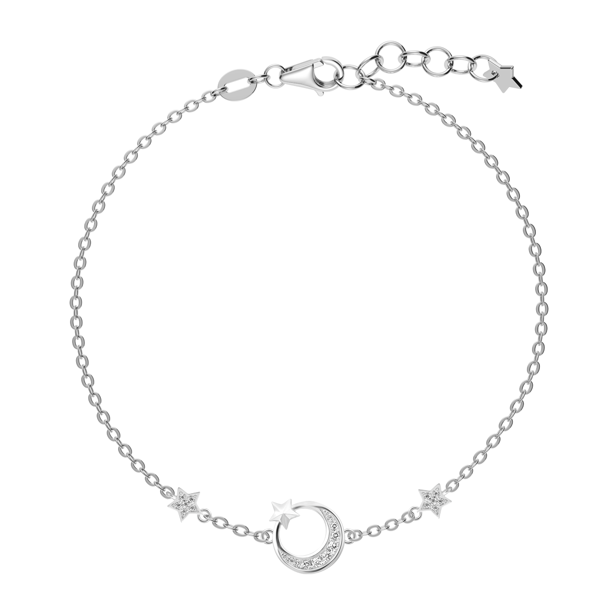 Dây tay kim cương viên vàng 14K Mooning TD