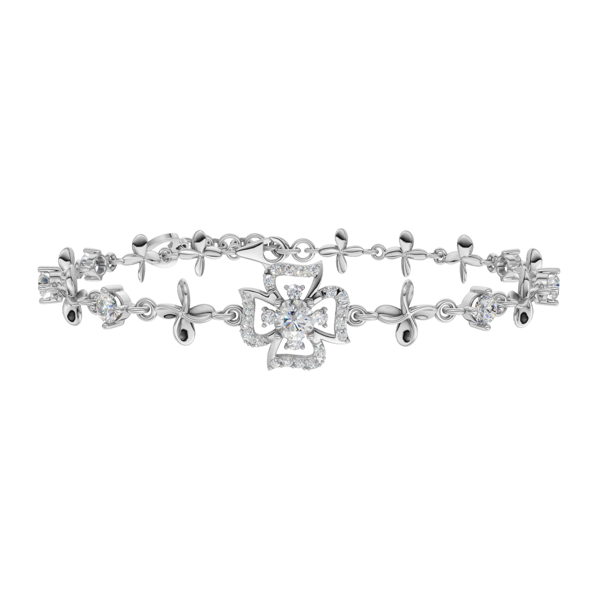Lắc kim cương 8 Hearts & Arrows vàng 14K Flickering H&A 2C