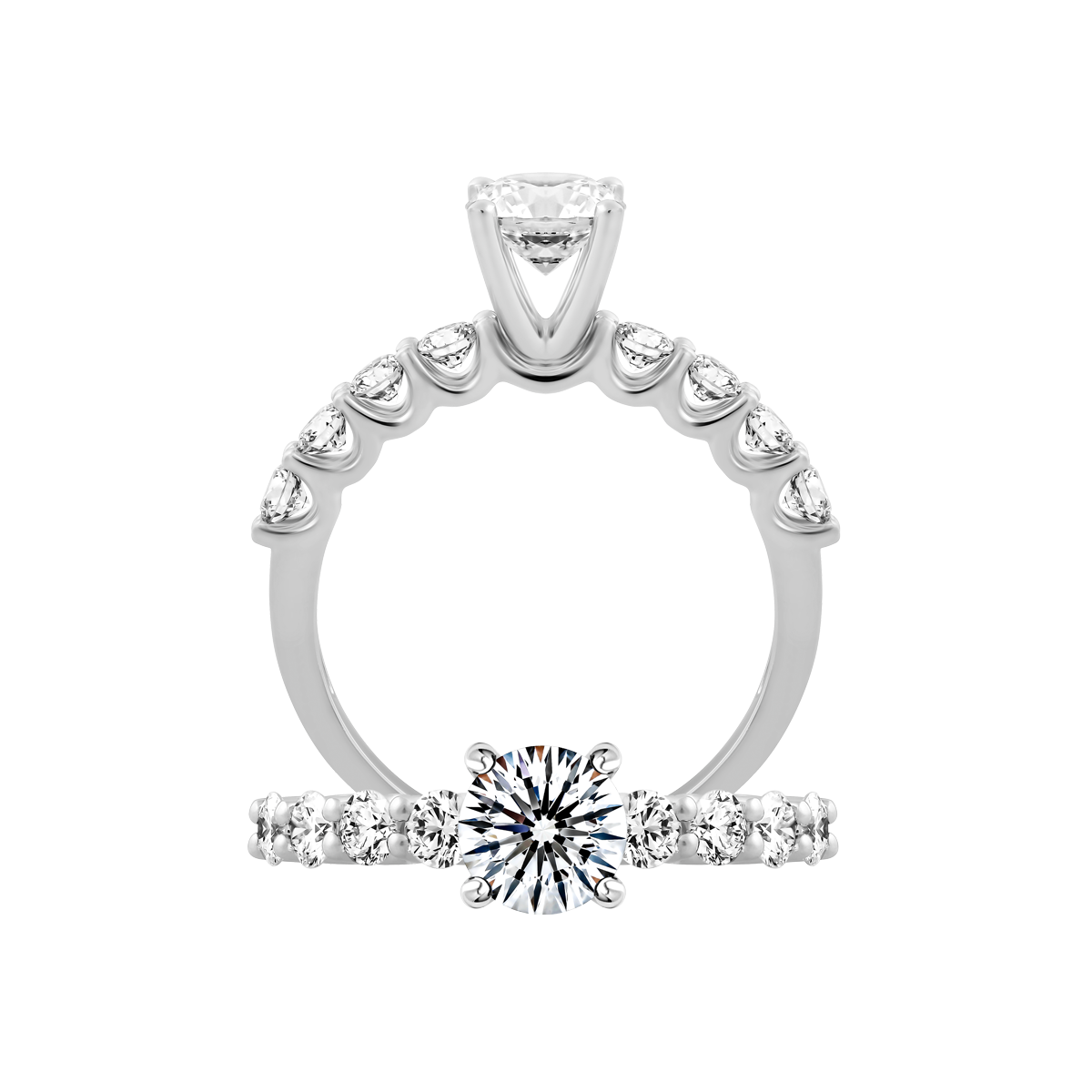 Nhẫn nữ kim cương tấm vàng 14K Expert 1CT