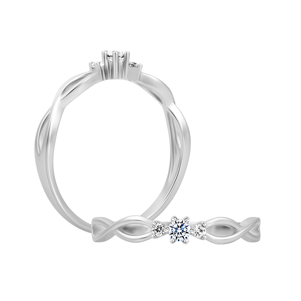 Nhẫn nữ kim cương viên vàng 14K Integrant D