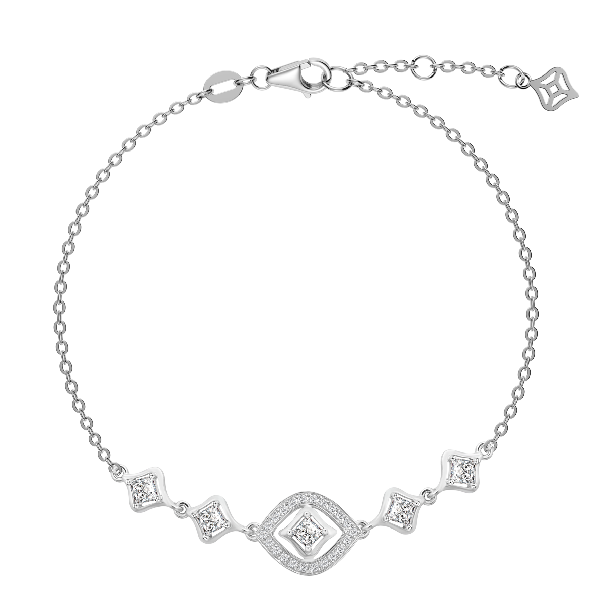 Dây tay đính đá CZ vàng 14K Kusum PR