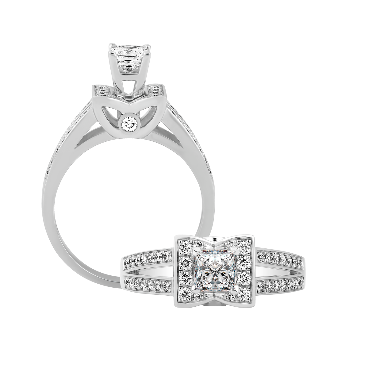 Nhẫn nữ kim cương viên vàng 14K Carolling PR 2C