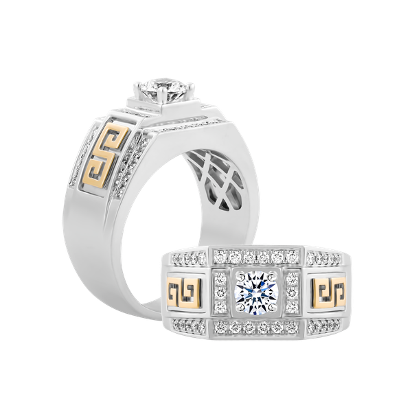 Nhẫn nam kim cương tấm vàng 14K Melarea 1CT WY