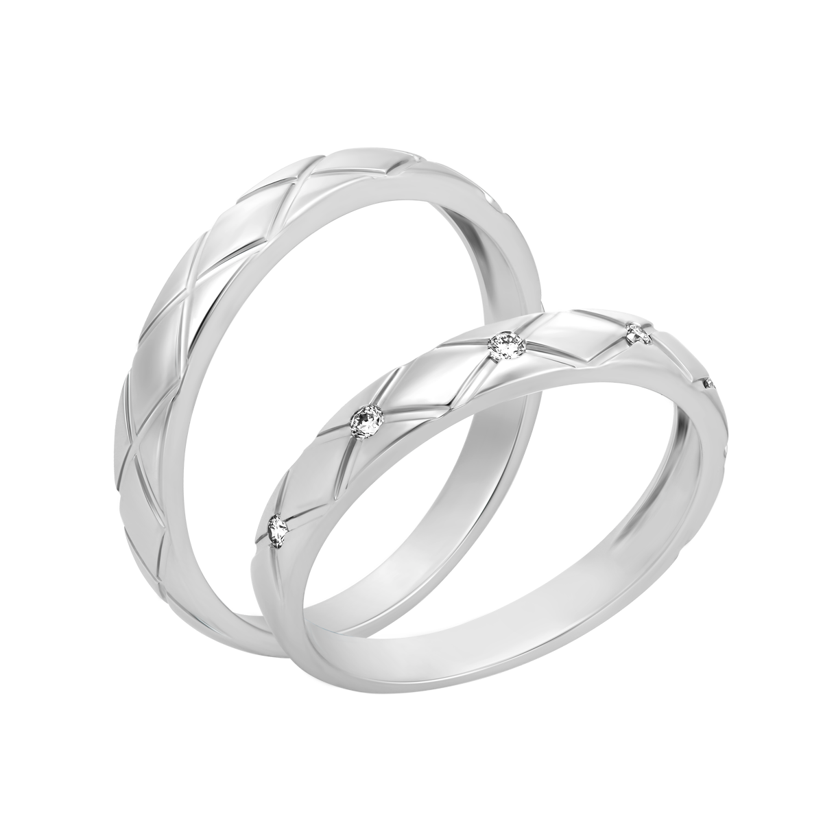 Nhẫn cưới nữ kim cương viên vàng 14K Maty F
