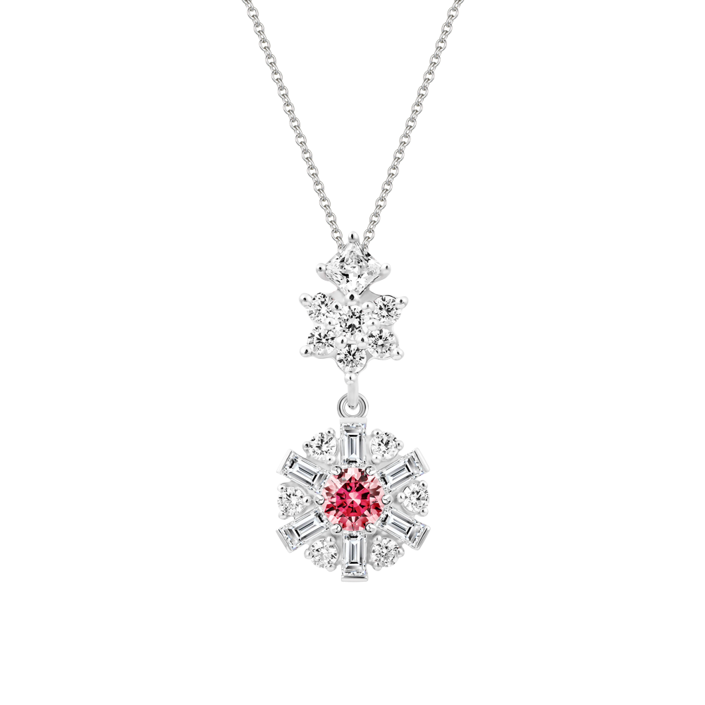 Mặt đính đá CZ vàng 14K Brighty RED 5C