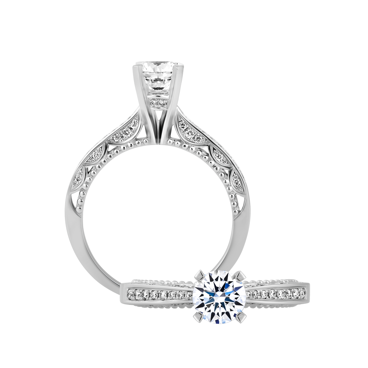 Nhẫn nữ kim cương tấm vàng 14K Fulgurate 5C