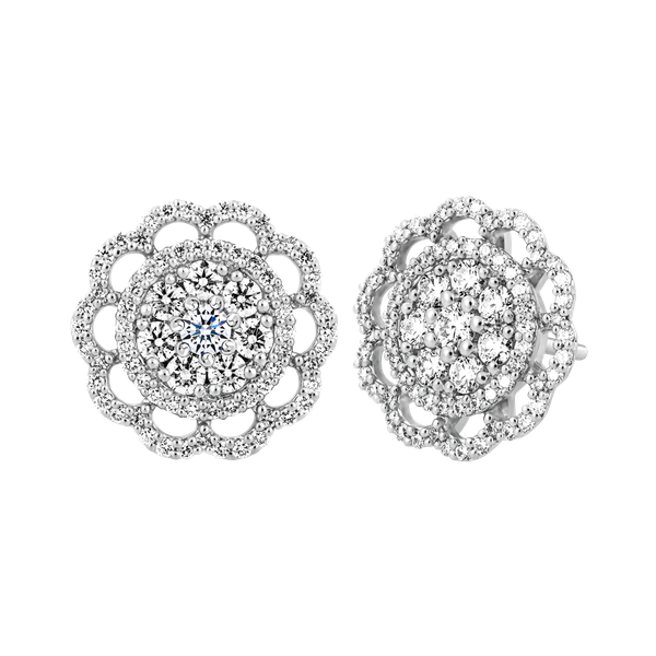 Hoa tai kim cương vàng 14K Sunflower 5p