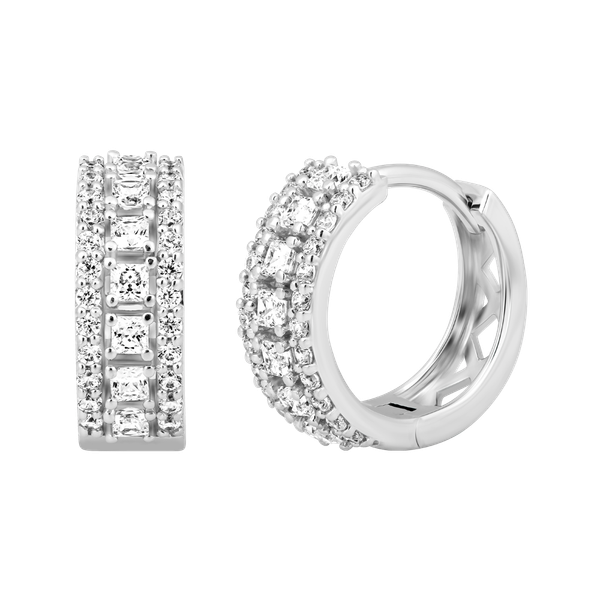 Hoa tai đính đá CZ vàng 18K Squarel