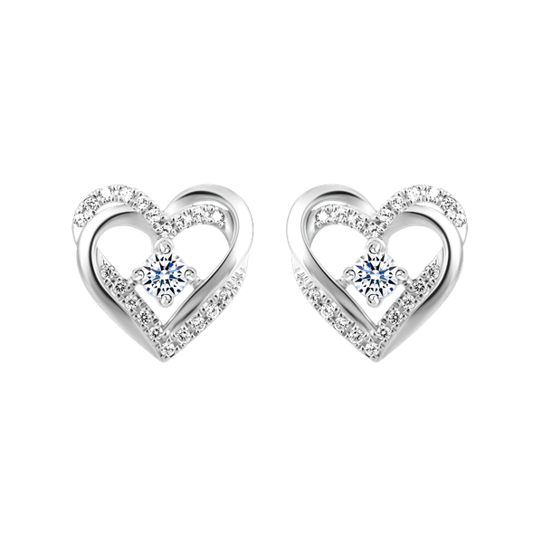 Hoa tai đính đá CZ vàng 14K Sweet honey 5p