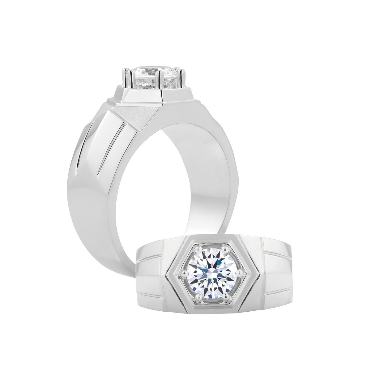 Nhẫn nam đính đá CZ vàng 14K Aventador 5C W