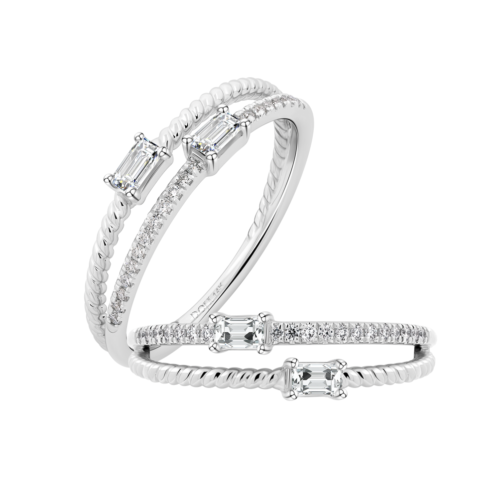 Nhẫn nữ kim cương viên vàng 14K Jena A552 TD