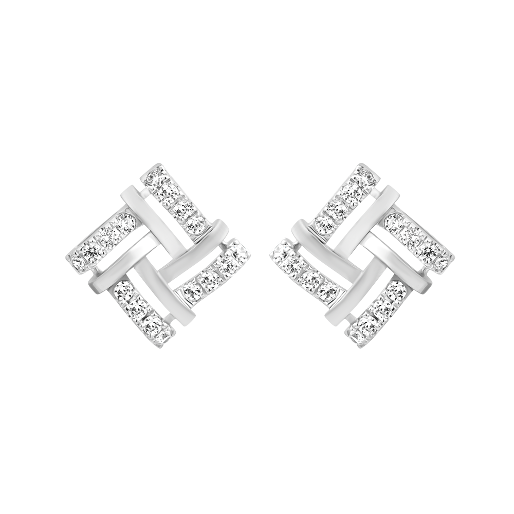 Hoa tai đính đá CZ vàng 18K Revelry