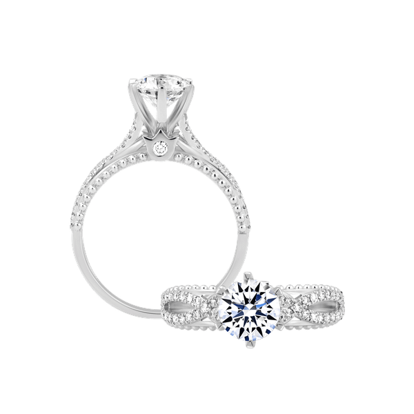 Ổ nhẫn nữ kim cương tấm vàng 14K Gladsome 1CT