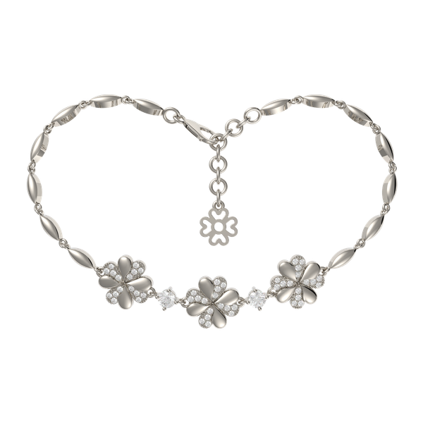 Lắc đính đá CZ vàng 14K Luckily