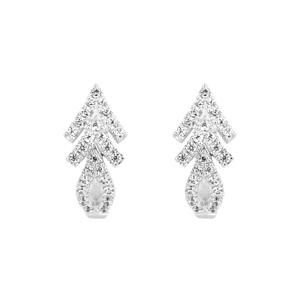 Hoa tai đính đá CZ vàng 10K Arbor